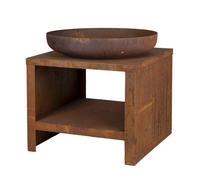 Esschert Design Bol à Feu avec Rangement en Bois 62 cm Foyer Multicolore vidaXL