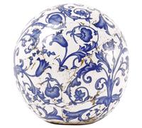 Esschert Design Boule Décorative En Céramique Ø 12 cm Rond Bleu/Blanc