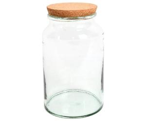 Esschert Design Bouteille de Terrarium Semi-Ouverte Moyenne, en Verre recyclé, liège
