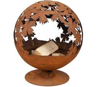 Esschert Design Brasero à Feuilles Coupées Métal Rouillé