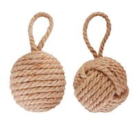 ESSCHERT DESIGN-Cale porte en corde beige diamètre 13,8 x H 14,2 cm