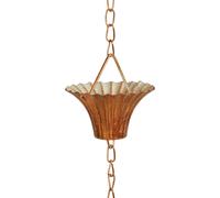 Esschert Design Chaîne d'eau de pluie cuivrée ; TH87 ; 7,9x7,9x254,0 cm