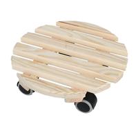 Esschert Design Chariot pour plantes Dessous de plat à roulettes Marron clair rond Ø 28,8 cm