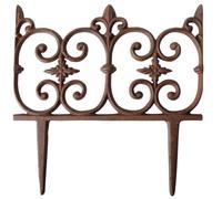 Esschert Design Clôture décorative « Piémont » en fonte rougeâtre, env. 26 cm x 28 cm