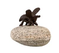 Esschert Design Décoration Abeille sur Rocher Marron