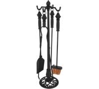 Esschert Design Ensemble de 4 Accessoires de Cheminée Noirs - 1 kit