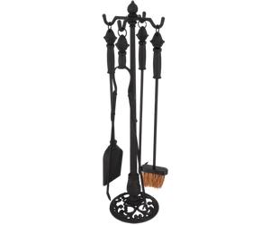 Esschert Design Ensemble de 4 Accessoires de Cheminée Noirs - 1 kit