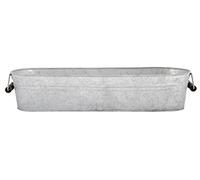 Esschert Design Jardinière ovale Fallen Fruits – Bac en zinc vieilli 8,1 l gris