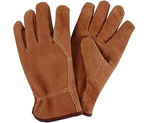 Esschert Design - Gants de Jardinage en Cuir de Porc, très Robustes, d'environ 14 cm x 1 cm x 26 cm, Couleur : Marron Clair