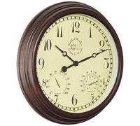 Esschert Design Gartenuhr, Plastik, Wanduhr, 38,3 x 6,1 x 38,3 cm
