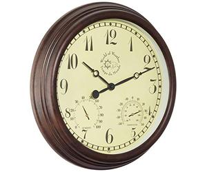 Esschert Design Gartenuhr, Plastik, Wanduhr, 38,3 x 6,1 x 38,3 cm