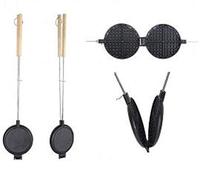 Esschert Design Gaufrier extérieur feu de camp cheminée barbecue métal longue poignée