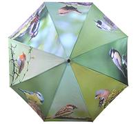 Esschert Design Parapluie en polyester - Motif oiseaux - Métal et bois - 120 x 120 x 95 cm