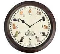 Esschert Design Horloge avec bruits de chats