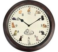 Esschert Design Horloge avec Sons de Chat Mural Salon Salle de Séjour Maison Multicolore G