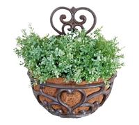 Esschert Design jardinière Murale Demi-Lune tapissée de Fibre de Coco env. 29 x 16 x 37 cm