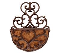 Esschert Design jardinière Murale Demi-Lune tapissée de Fibre de Coco env. 29 x 16 x 37 cm