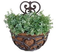 Esschert Design jardinière Murale Demi-Lune tapissée de Fibre de Coco env. 29 x 16 x 37 cm