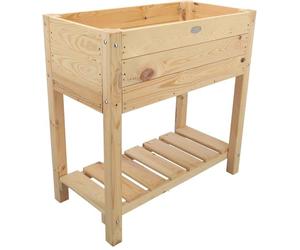 Esschert Design Jardinière surélevée en Bois avec étagère - Naturel - Taille S - pour Balcon et terrasse