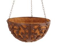 Esschert Design – Jardinière suspendue en fonte avec doublure en bambou Ø 25 cm