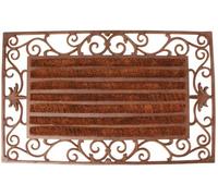 Esschert Design LH59 Paillasson en Fonte avec Brosse en Coco Marron