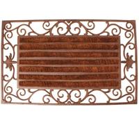 Esschert Design LH59 Paillasson en Fonte avec Brosse en Coco Marron