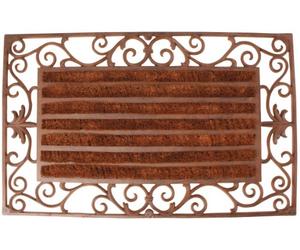 Esschert Design LH59 Paillasson en Fonte avec Brosse en Coco Marron