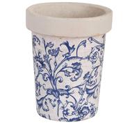 Esschert Design Long Tom Pot de Fleurs Rond Bleu/Blanc