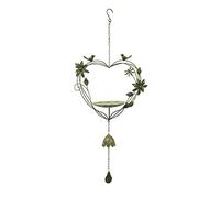 Esschert Design Mangeoire à Oiseaux en Forme de cœur à Suspendre (Vert-de-Gris)