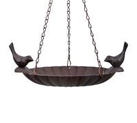 Esschert Design – Bain d’oiseaux à suspendre Fallen Fruits Ltd – avec 2 oiseaux – Marron