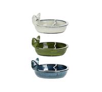 Esschert Design Mangeoire/abreuvoir céramique 21x15,5x8,6cm (couleur au hasard, 1 pièce)
