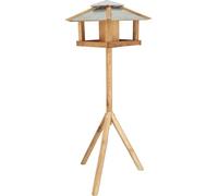 Best For Birds - Mangeoire en chêne sur trépied Carré toit acier