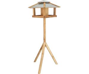 Esschert Design Mangeoire carrée en chêne avec silo Oiseaux, Multiples