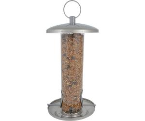 Esschert Design Mangeoire Silo pour Oiseaux en Acier Inoxydable - 1 pcs