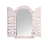 Esschert Design Miroir Mural avec 2 persiennes Blanc Env. 59 x 38 x 4,5 cm