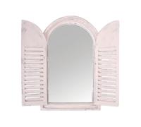 Esschert Design Miroir Mural Style Shabby Chic Cadre Gris Blanc Fenêtre
