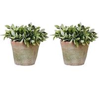 Esschert Design MP3/MP4 16 x 16 x 13 cm Vieilli en Terre Cuite Pot de Fleurs Rond (Lot de 2)