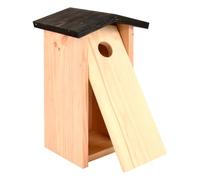 Esschert Design Nichoir à oiseaux Mésange charbonnière Bois de pin Toit noir Petit animal