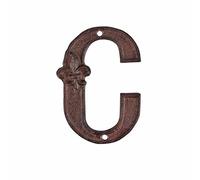 Esschert Design Numéro de Maison, Rouille C 8.9 x 1.2 x 12.5 cm Marron