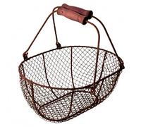 Esschert Design Panier Grillage Grande Taille avec poignées en bois Décoration antikbraun