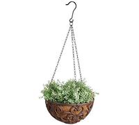 Esschert Design Panier Suspendu en Fonte avec Insert en Noix de Coco, Taille L, diamètre : env. 30 cm