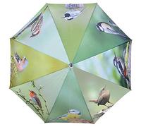 Esschert Design Parapluie en Polyester - Motif Oiseaux - Métal et Bois - 120 x 120 x 95 cm