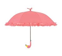 parapluie Flamant à volants 98 cm rose soie