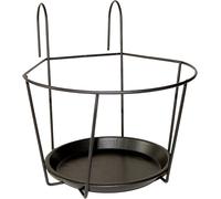 Esschert Design Porte-pot de fleurs balcon géométrique 18x23,6x16,8 cm métal noir