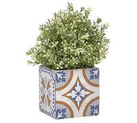 Esschert Design Pot De Fleurs à Carreaux Portugais - L 11,3 Cm X L 11,3 Cm X H 11,2 Cm