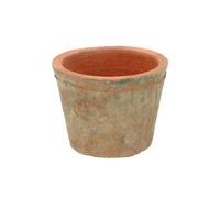 Esschert Design Pot de fleurs rond en terre cuite vieillie, petit