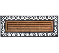 Esschert Design RB109 Paillasson en Caoutchouc avec Fibre de Coco Marron et Noir Taille XL 120 x 45 cm