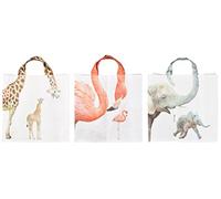Esschert Design Sac à provisions col zoo assorti, tissu polypropylène, multicolore, 39 x 14 x 39 cm
