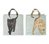 ESSCHERT DESIGN-Sac de course à motif de chat avec poignée