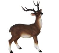 Esschert Design Statuette de cerf Rouge Debout - Taille L - Résistante au Gel et aux UV - Réaliste - Résistant aux intempéries - Cerf